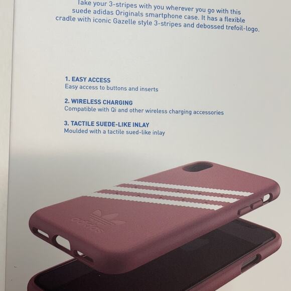 NWT adidas pink stripe iPhone X/XS phone case - Picture 7 of 9